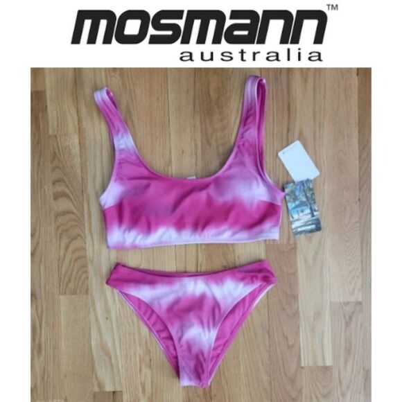 Mosmann Australia Women's Pink Tie Dye Top & Bottom 2 Piece Bikini Set X… - Picture 7 of 14